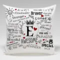 Fundas de cojín decorativas inspiradoras con letra E, cojín blanco para el hogar y regalos - BZ202404030-5