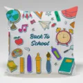 Cojín cuadrado estampado con material escolar decoración de vuelta al cole para sofá - Estilo 6