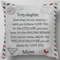 American style letter to daughter peach skin velvet pillowcase for sofa cushion home decor - TPRy074-A-3