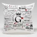 Funda de cojín con frase motivacional y letra G, regalo inspirador perfecto para amigos y familia. - BZ202404030-7