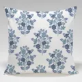 Federa per cuscino quadrata con fiori blu e bianco, stile boho per divano casa. - Fodera per Cuscino in Lino Bianco Monofacciale / 35x35cm / modello 3