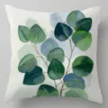 Vierkante kussensloop met aquarel eucalyptus bladeren patroon voor bank thuis decoratie. - Enkelzijdige Perzikhuid Kussenhoes (Zonder Kern) 45x45cm / BZ20230417-3