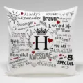 Funda de cojín con frases inspiradoras y letra H, suave funda decorativa para el hogar. - BZ202404030-8