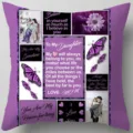 American style peach skin pillow cover with letter to daughter print, purple cushion case. - TPRy074-A-2