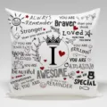 Funda de cojín con frase motivacional blanca y palabras inspiradoras para decoración - BZ202404030-9