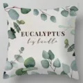Eucalyptus botanische print linnen kussenhoes, decoratieve kussensloop voor bank, thuisdecor. - BZ20230417-6