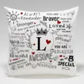 Funda de cojín con cita inspiradora y diseño de letra L para decoración de sofá - BZ202404030-12