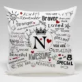 Funda de cojín decorativa blanca con citas motivacionales y letra N regalo hogar - BZ202404030-14
