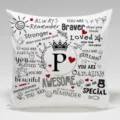 Funda de cojín decorativa con citas inspiradoras y letra P para la decoración del hogar. - BZ202404030-16