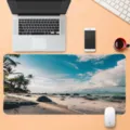 Grande tappetino da scrivania per gaming, mousepad in gomma antiscivolo con spiaggia tropicale. - SBD202502028-18
