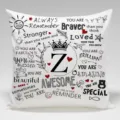 Funda de cojín blanca con citas inspiradoras y letra Z, funda decorativa para sofá. - BZ202404030-26