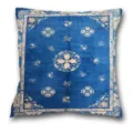 Vintage blaue dekorative quadratische Kissenhülle mit traditionellen antiken Teppichmotiven. - Muster 8