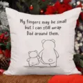 Fodera per cuscino bianca con stampa di orsetto carino e frase affettuosa per divano soggiorno - Fodera per Cuscino in Pelle di Pesca Monolaterale Senza Anima 45x45cm / Design 4