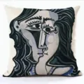 Housse de coussin d'art abstrait style Picasso taie décorative pour canapé salon. - QPSP182BZ-9