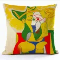 Housse de coussin carrée décorative avec art abstrait style Picasso pour le salon. - QPSP182BZ-13