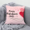 Fodera per cuscino rosa San Valentino con cuore per decorazione divano soggiorno - Federa per Cuscino in Pelle di Pesca Monofacciale (Senza Anima) 45x45cm / BZ202301202-4
