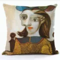 Housse de coussin portrait d'art abstrait, taie d'oreiller décorative pour canapé lit maison. - QPSP182BZ-20