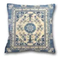 Vintage blau-weiße geometrische Kissenbezug, Retro Persischer Stil Sofa Kissenhülle. - Muster 6