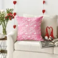 Housse de coussin rose motif love Saint-Valentin, taie d'oreiller décorative pour canapé. - Z1959BZ-8