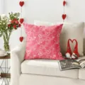 Housse de coussin rose de saint valentin avec motif de coeur mignon pour deco de salon - Z1959BZ-16