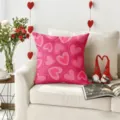Housses de coussin motif coeur rose, decoration de coussin decoratif pour canape lit salon - Z1959BZ-19
