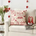 Belle housse de coussin Saint Valentin rouge coeur romantique pour canapé salon - Z1959BZ-23