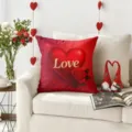 Housse de coussin Saint Valentin rouge cœur amour déco canapé chambre maison. - Z1959BZ-26