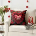 Saint Valentin coussin housse motif rose rouge cœur doux canapé housse décorative - Z1959BZ-27