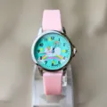 Kinder süße Einhorn Regenbogen Zeichentrick Quarz Uhr mit rosa Silikon Armband für Jungen Mädchen. - Rosa