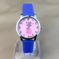 Kinder Cartoon Pfirsich Silikon Armbanduhr Detailansicht, süße Quarzuhr für Kinder. - Saphirblau