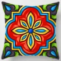 Fodera per cuscino decorativo stile etnico geometrico fodera per cuscino quadrato divano - Fodera per Cuscino in Pelle di Pesca Bifacciale 45x45cm / Modello 30
