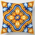 Decorative throw pillow cover featuring a vibrant ethnic geometric tile pattern for your sofa. - Peach Skin Velvet Pillowcase 45x45cm / Pattern 13