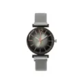 Orologio donna quarzo quadrante sfumato minimalista cinturino maglia elegante casual. - Argento
