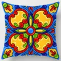 Geometric pattern decorative throw pillow cover, vibrant colorful sofa cushion cover. - Peach Skin Velvet Pillowcase 45x45cm / Pattern 36