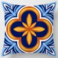 Geometric Pattern Throw Pillow Cover Mediterranean Style Decorative Cushion Case Sofa Car - Peach Skin Velvet Pillowcase 45x45cm / Pattern 11