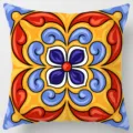 Decorative Geometric Tile Pattern Pillow Cover Ethnic Square Cushion Cover Sofa Variant - Single-Sided Peach Skin Pillow Cover (Without Core) 45x45cm / Pattern 24