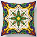 Decorative square throw pillow cover featuring vibrant geometric tile pattern, cushion case. - Single-Sided Peach Skin Pillow Cover (Without Core) 45x45cm / Pattern 25