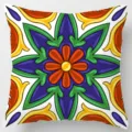 Decorative ethnic geometric throw pillow cover vibrant floral pattern square cushion case - Single-Sided Peach Skin Pillow Cover (Without Core) 45x45cm / Pattern 26