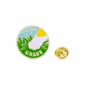 Süße Cartoon Katzenpfote Emaillierte Anstecknadel Touch Grass Metall Abzeichen Broche Geschenk - Katzenpfote Rasen Stil (CZ1086)