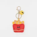 Süßer Cartoon Pommes Frites Leder Schlüsselanhänger Detail, PU Leder Tasche Anhänger. - Pommes frites