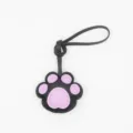 Cute leather cat paw keychain and bag charm, stylish animal claw pendant for keys and bags. - Light Purple
