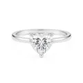 Classic 6.5mm heart-cut moissanite ring in 925 sterling silver, sweet sparkling design detail. - Size 5 / Heart Cut Style (FDJZ-500) / 6.5mm