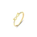 S925 sterling silver gold-plated angel wings ring with sparkling zirconia stones. - Size 6 / Angel Wings Style (FDJZ-192) / Gold