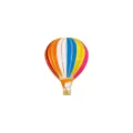 Colorful hot air balloon enamel brooch badge, vibrant multi-color striped alloy lapel pin accessory for clothes. - Red Orange Striped Balloon(CZ2494-1)