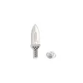Silver dagger alloy brooch with black enamel detail, stylish clothing accessory pin badge. - Dagger Style (CZ1007 Silver) / Silver