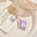 Porte-clés coquillage violet dégradé mignon pendentif sac acrylique accessoire esthétique - Violet