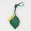 Grüner PU-Leder Zitronen Taschenanhänger mit langem Riemen Schlüsselanhänger Accessoire. - Grüne Streifen
