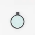 Cute leather smiley face keychain bag charm stylish round pendant accessories for car keys. - Smile Face Style / Light Blue