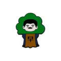 Cute cartoon character enamel pin brooch, creative tree design with Chinese character Zao. - Cartoon Character Style 1