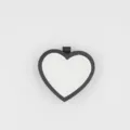 Heart-shaped leather keychain bag charm black white layered pendant accessory details view - Heart Style / White